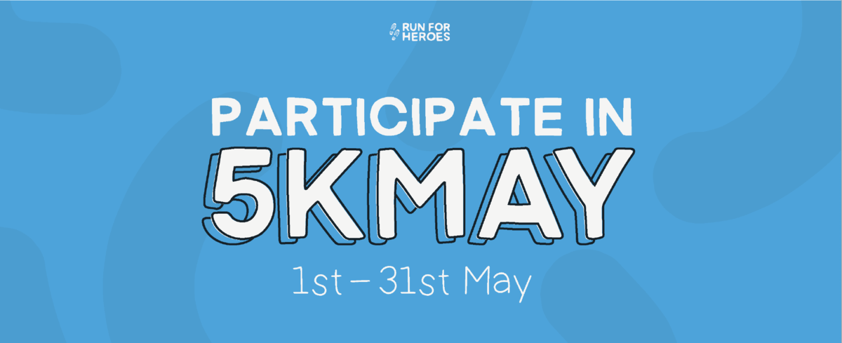 A banner that reads 'Participate in 5K May'