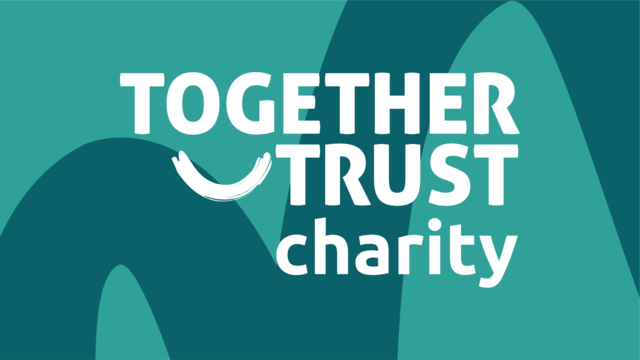 Branded green graphic with the Together Trust charity logo.